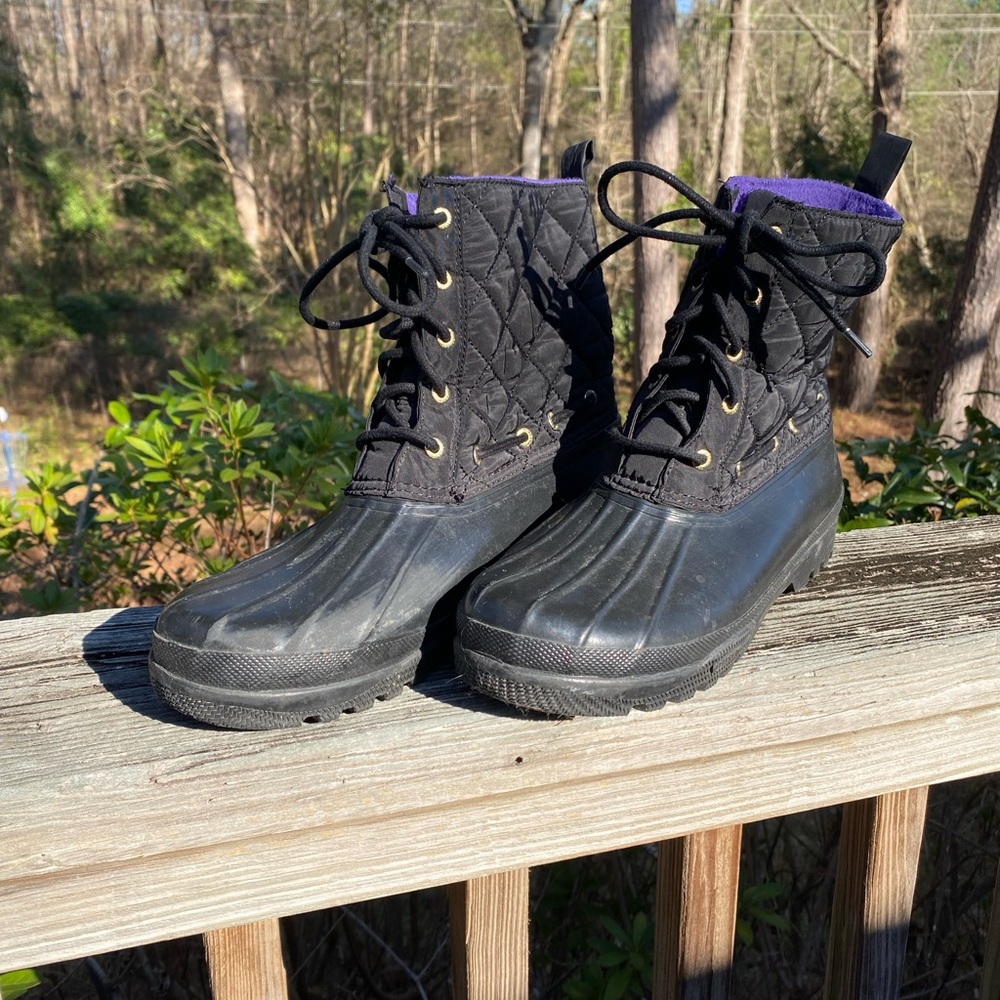Black Sperry Duck Boots